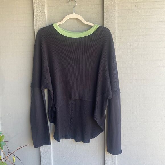 NWT - We The Free Jayson Ringer Tee - Long Sleeve Thermal in Black Combo Size: - Picture 4 of 9
